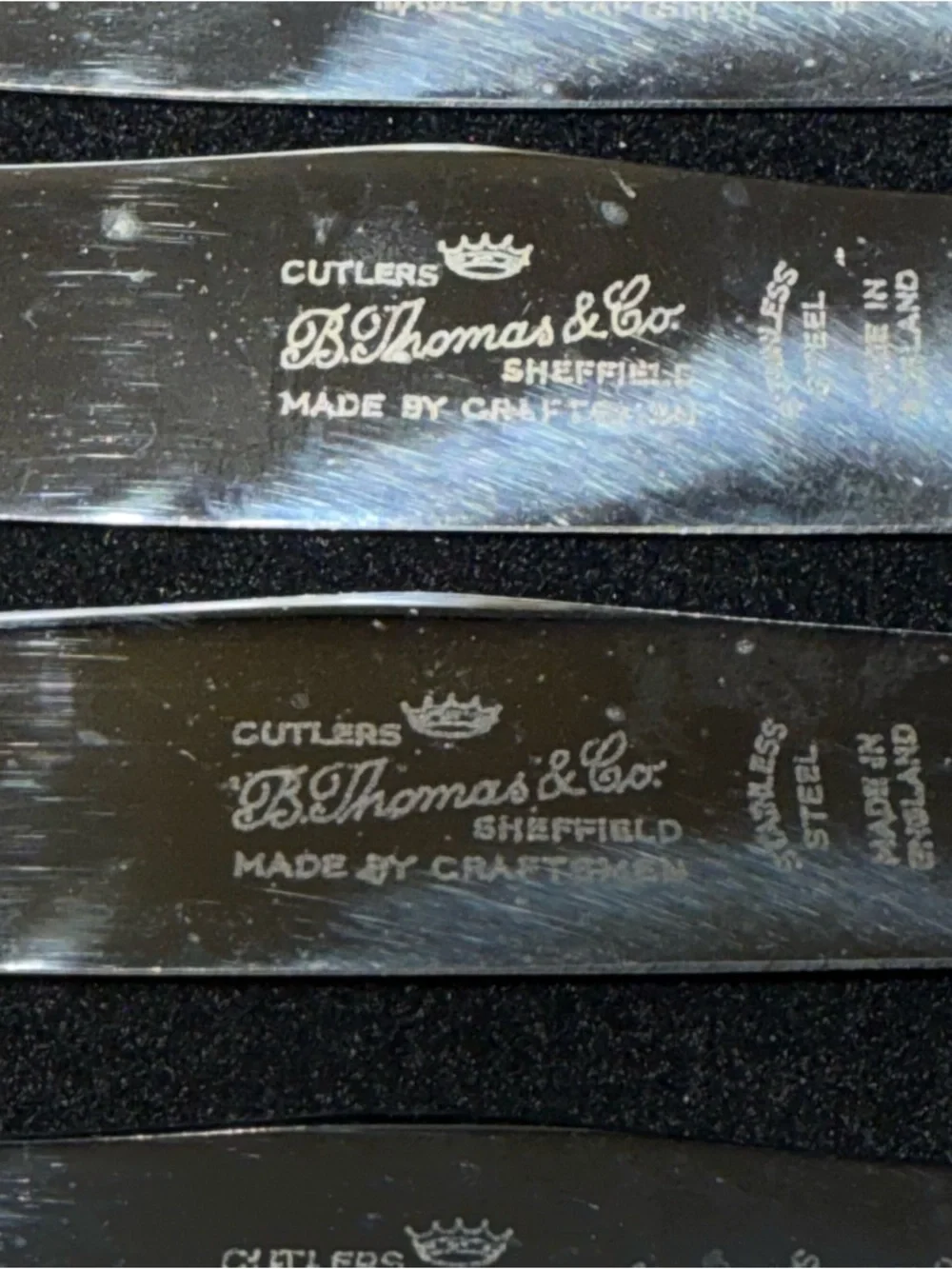 Vintage  Sheffield England Mother of Pearl Steak Knives SET OF 6 with case